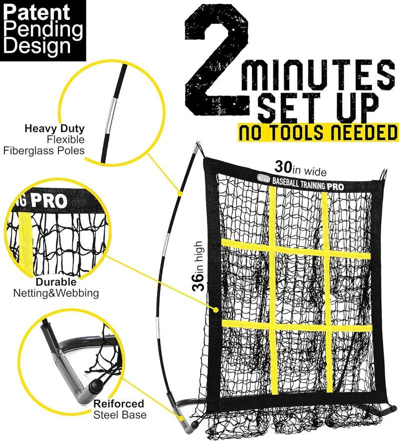 JAPER BEES Pitching Target Net Pitching Net with Strike Zone Baseball Softball Training Equipment for Youth and Adults |Portable Quick Assembly Design |Carry Bag - Image 2